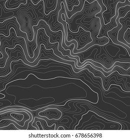 Topographic map background with space for copy . Line topography map contour background , geographic grid abstract vector illustration . Mountain hiking trail over terrain .