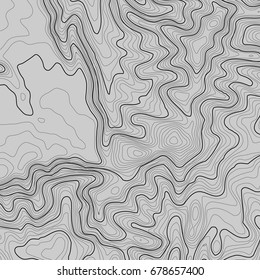 Topographic map background with space for copy . Line topography map contour background , geographic grid abstract vector illustration . Mountain hiking trail over terrain .