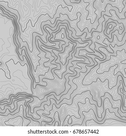 Topographic map background with space for copy . Line topography map contour background , geographic grid abstract vector illustration . Mountain hiking trail over terrain .