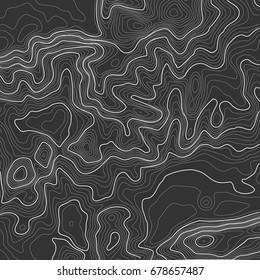 Topographic map background with space for copy . Line topography map contour background , geographic grid abstract vector illustration . Mountain hiking trail over terrain .