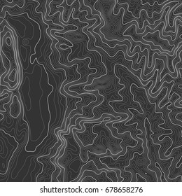 Topographic map background with space for copy . Line topography map contour background , geographic grid abstract vector illustration . Mountain hiking trail over terrain .