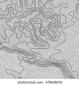 Topographic map background with space for copy . Line topography map contour background , geographic grid abstract vector illustration . Mountain hiking trail over terrain .