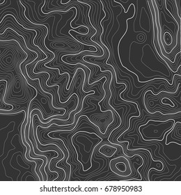 Topographic map background with space for copy . Line topography map contour background , geographic grid abstract vector illustration . Mountain hiking trail over terrain .