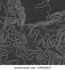 Topographic map background with space for copy . Line topography map contour background , geographic grid abstract vector illustration . Mountain hiking trail over terrain .