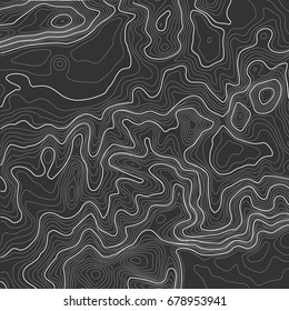 Topographic map background with space for copy . Line topography map contour background , geographic grid abstract vector illustration . Mountain hiking trail over terrain .