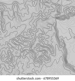 Topographic map background with space for copy . Line topography map contour background , geographic grid abstract vector illustration . Mountain hiking trail over terrain .