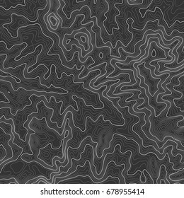 Topographic map background with space for copy . Line topography map contour background , geographic grid abstract vector illustration . Mountain hiking trail over terrain .