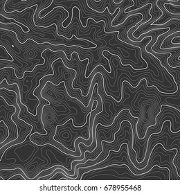 Topographic map background with space for copy . Line topography map contour background , geographic grid abstract vector illustration . Mountain hiking trail over terrain .