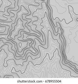 Topographic map background with space for copy . Line topography map contour background , geographic grid abstract vector illustration . Mountain hiking trail over terrain .