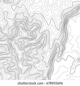 Topographic map background with space for copy . Line topography map contour background , geographic grid abstract vector illustration . Mountain hiking trail over terrain .