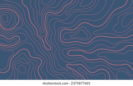 Topographic map in black and white. Geographic topography of mountains in vector illustration. The texture of the topographic image. Ground map of the area. Lines of graphic contour of height.