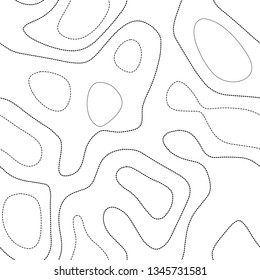 Topographic map. Black and white seamless design. Charming tileable isolines pattern. Vector illustration.