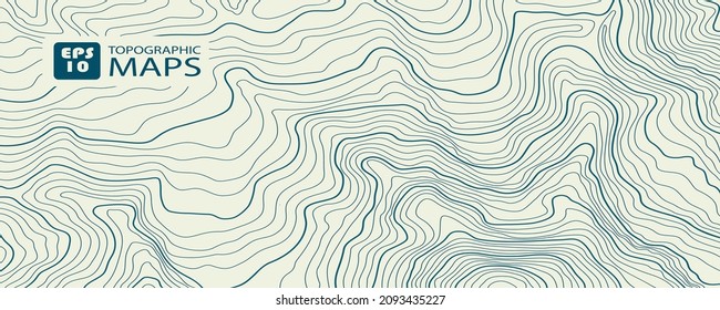 topographic map of blue lines on a beige background