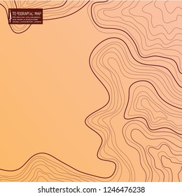 topographic map, brown background, abstract height lines