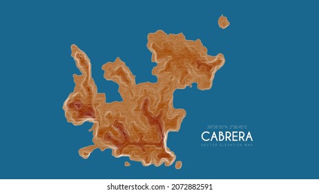 Topographic map of Cabrera, Balearic Islands, Spain. Vector detailed elevation map of island. Geographic elegant landscape outline poster.