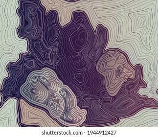 Topographic map colorful abstract background with contour altitude lines. The stylized height of the topographic map contour in lines and contours. 