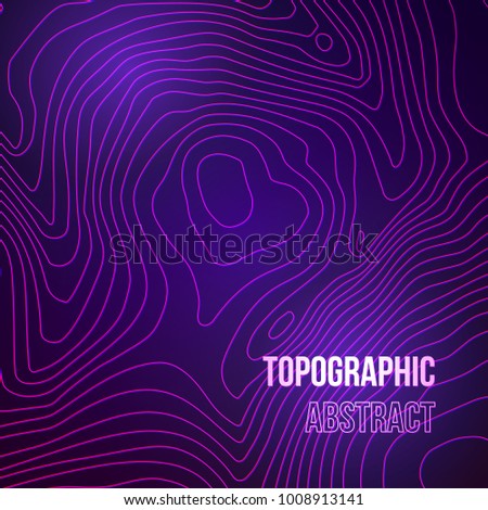 Topographic map colorful abstract background with contour altitude lines