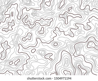 Topographic Map Concept Black Thin Line Card Background for Advertising, Promotion and Marketing Design. Vector illustration