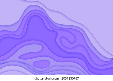 Topographisches Kartenkonzept oder glatter Origami-Schichten Papier schneiden Layout.Karte mit Schwarz-Weiß-geometrischer Welle.Kunstschnitt-Illustration für Website-Template Bergwandern.