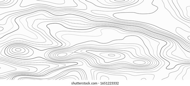 Mapa topográfico. Contacte el fondo abstracto. Ilustración vectorial.