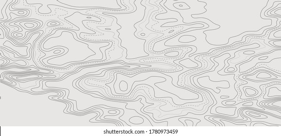 Mapa topográfico. Contemplar el fondo abstracto. Ilustración vectorial.