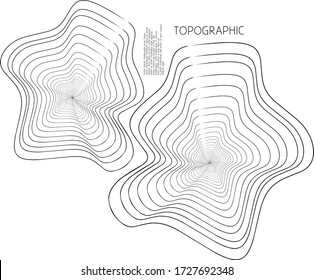 Topographic map contour background. Abstract background. Topo map with elevation. Contour map vector. Geographic World Topography map grid abstract vector illustration.