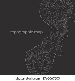 Topographic map contour background. The concept of a conditional geography scheme and the terrain path.  Vector abstract topographic map concept with space for your copy. Wavy banners. Geometric form.