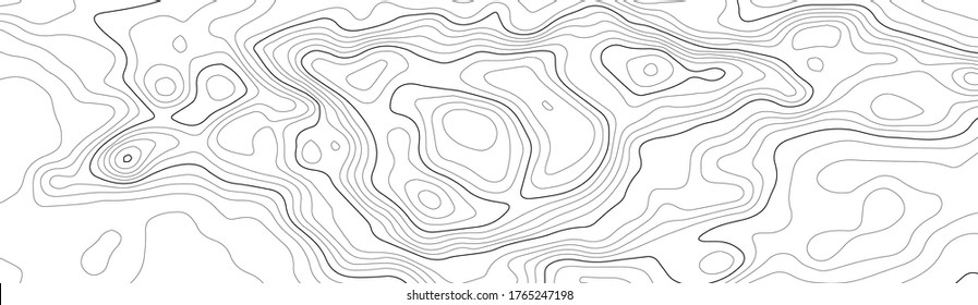 Topographic map contour background. The concept of a conditional geography scheme and the terrain path.  Vector abstract topographic map concept with space for your copy. Wavy banners. Geometric form.