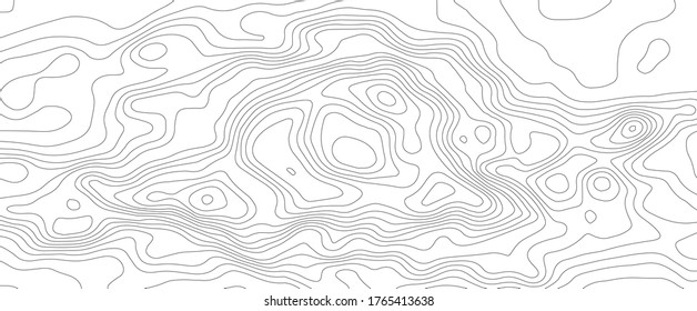 Topographic map contour background. The concept of a conditional geography scheme and the terrain path.  Vector abstract topographic map concept with space for your copy. Wavy banners. Geometric form.