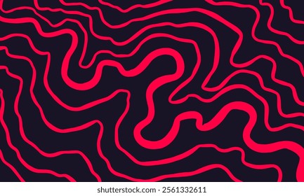 Topographic map contour background. dark neon background. rough lines topographic contour wallpaper. abstract colorful wavy background. contour rough lines background.