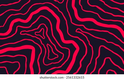 Topographic map contour background. dark neon background. rough lines topographic contour wallpaper. abstract colorful wavy background. contour rough lines background.