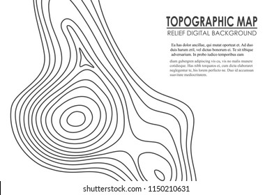Topographic map contour background.  Line map with elevation. Geographic World Topography map grid abstract vector illustration.