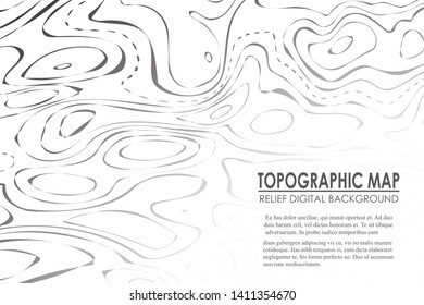 Topographic map contour background.  Line map with elevation. Geographic World Topography map grid abstract vector illustration.