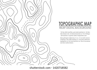 Topographic map contour background.  Line map with elevation. Geographic World Topography map grid abstract vector illustration.