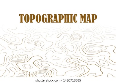 Topographic map contour background.  Line map with elevation. Geographic World Topography map grid abstract vector illustration.