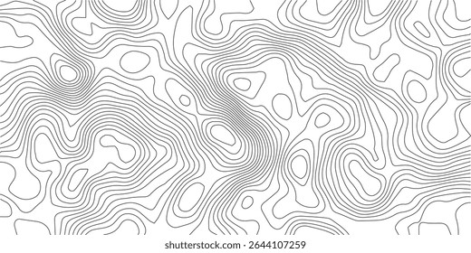 Contorno do mapa topográfico padrão de plano de fundo padrão.Ilustrações de impressão natural de linhas topográficas maps.Gray. Textura de linhas.forma padrão em madeira orgânica em fundo branco e transparente,