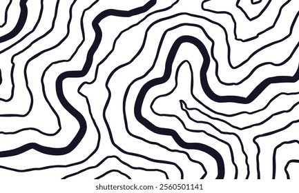 Topographic map contour background. rough lines topographic contour wallpaper. abstract wavy background. contour rough lines background.