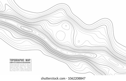 Topographic map contour background. Topo with elevation. Contour vector. Geographic World Topography map grid abstract vector illustration . Mountain hiking trail line design .