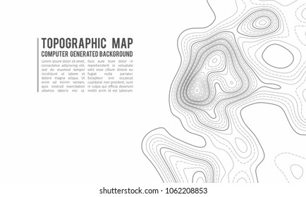 Topographic map contour background. Topo with elevation. Contour vector. Geographic World Topography map grid abstract vector illustration . Mountain hiking trail line design .