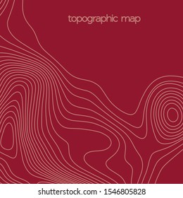 Topographic map contour background. Contour map vector. Map line of topography. Vector abstract topographic map concept with space for your copy. Wavy banners. Color geometric form