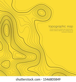 Topographic map contour background. Contour map vector. Map line of topography. Vector abstract topographic map concept with space for your copy. Wavy banners. Color geometric form