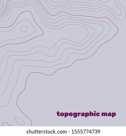 Topographic map contour background. Contour map vector. Map line of topography. Vector abstract topographic map concept with space for your copy. Wavy banners. Color geometric form
