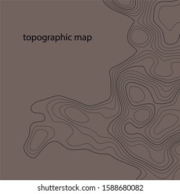 Topographic map contour background. Contour map vector. Map line of topography. Vector abstract topographic map concept with space for your copy. Wavy banners. Color geometric form