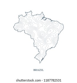 Topographic map contour of brazil. vector illustration.
