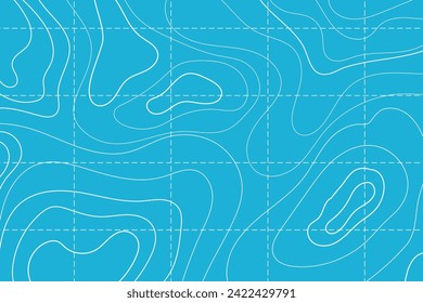 Topographic map with contour line grid water ocean, sea relief, depth. Nautical, cartography abstract area