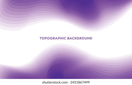 Contorno topográfico en líneas y contornos, ondas de gradiente, concepto geográfico, fondo abstracto. Ilustración vectorial.