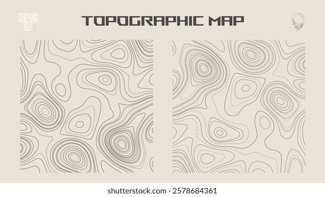 Topographic map contour lines. Texture geographical relief. 3D vector illustration.