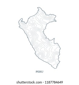 Topographic map contour of peru. vector illustration.