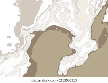 Topographic map, contour vector background.