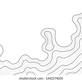 topographic map ,dark abstract height lines isolated on white background ,vector